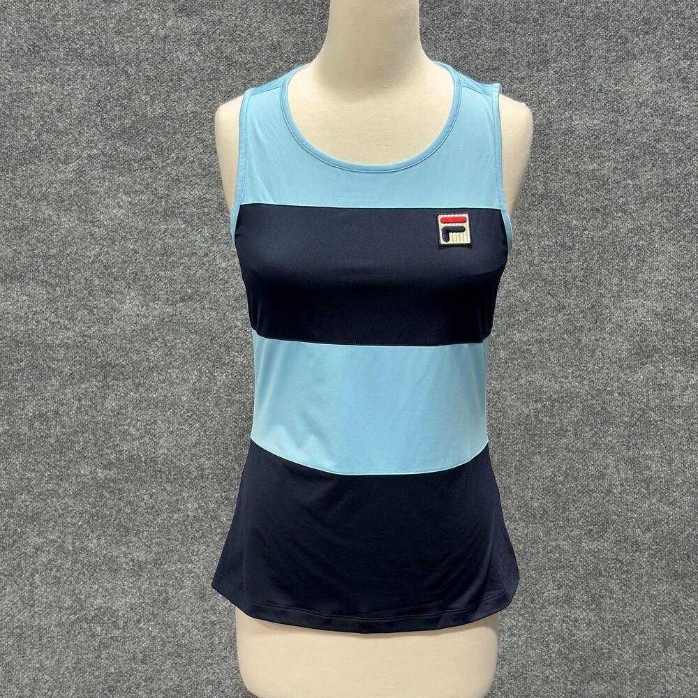 Fila Tank Top Womens Small Blue Navy Colorblock Tennis Athletic Shirt Stretch